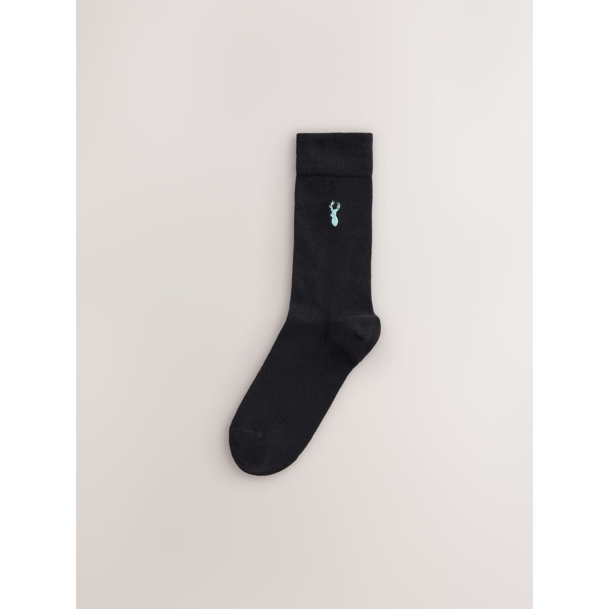 Chaussettes fraîcheur brodées à motif cerf cerf bleu nordique noir, NEXT