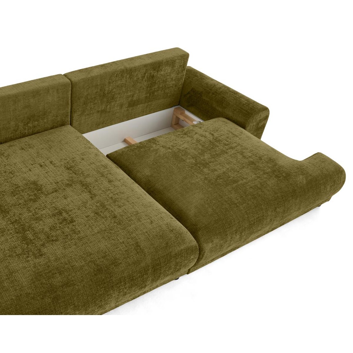 Canapé d'Angle Convertible 4 places - NELLY vert olive, BEST MOBILIER