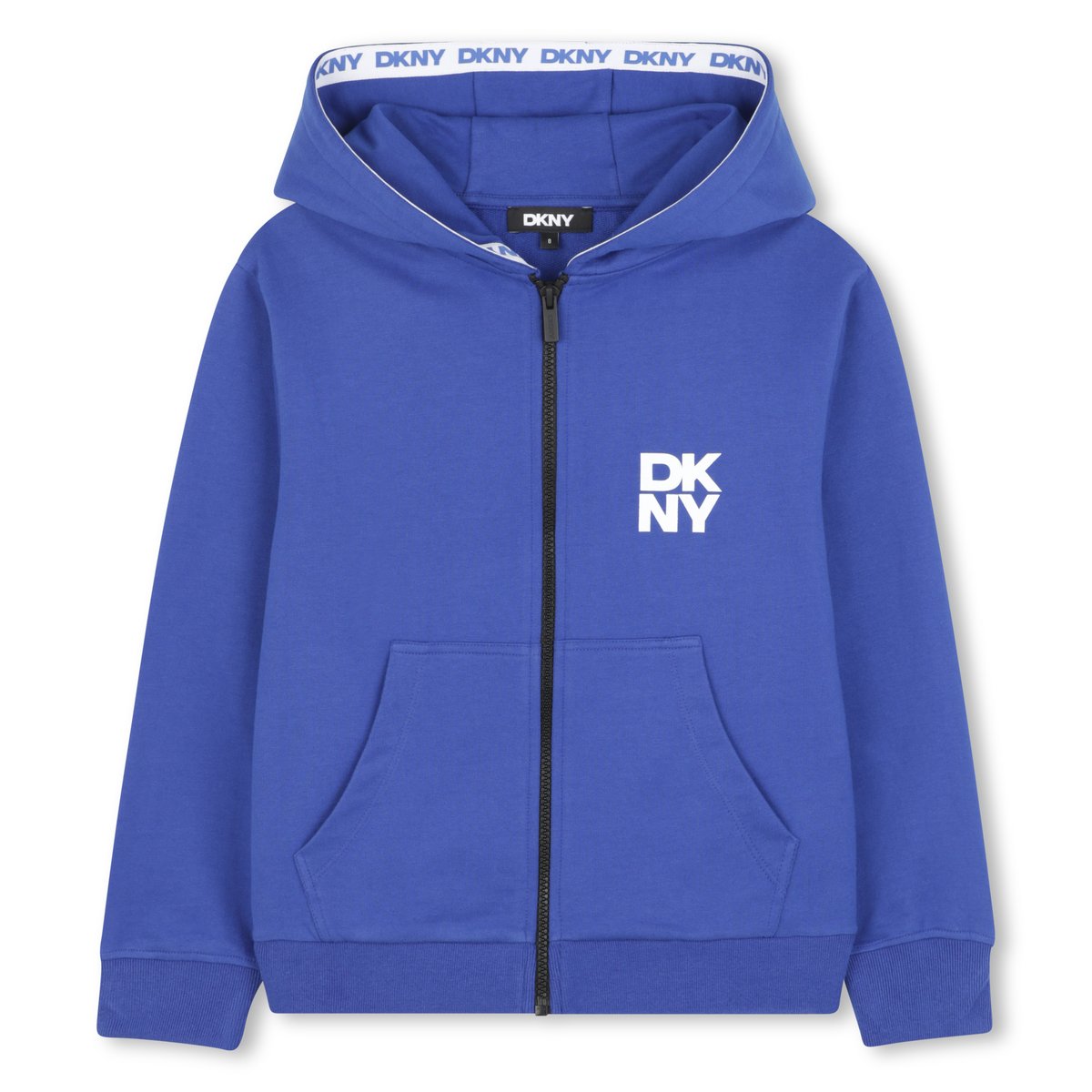 Cardigan con cappuccio bleu roi, DKNY