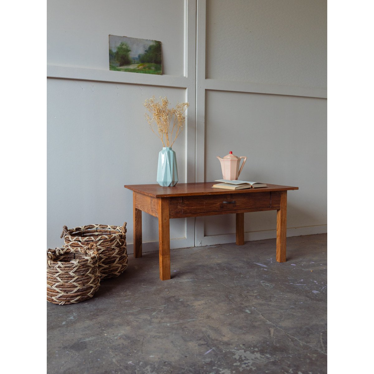 Table basse en bois Léonie N°472 - Bon état bois foncé, DEBONGOUT