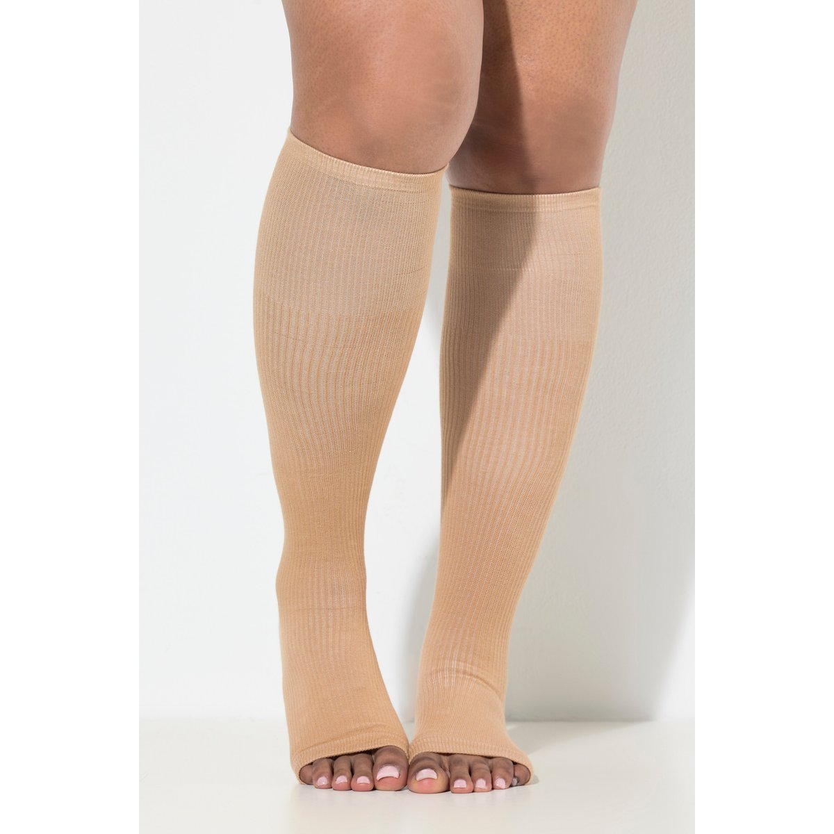 Mi-bas de contention, pied ouvert beige, ULLA POPKEN