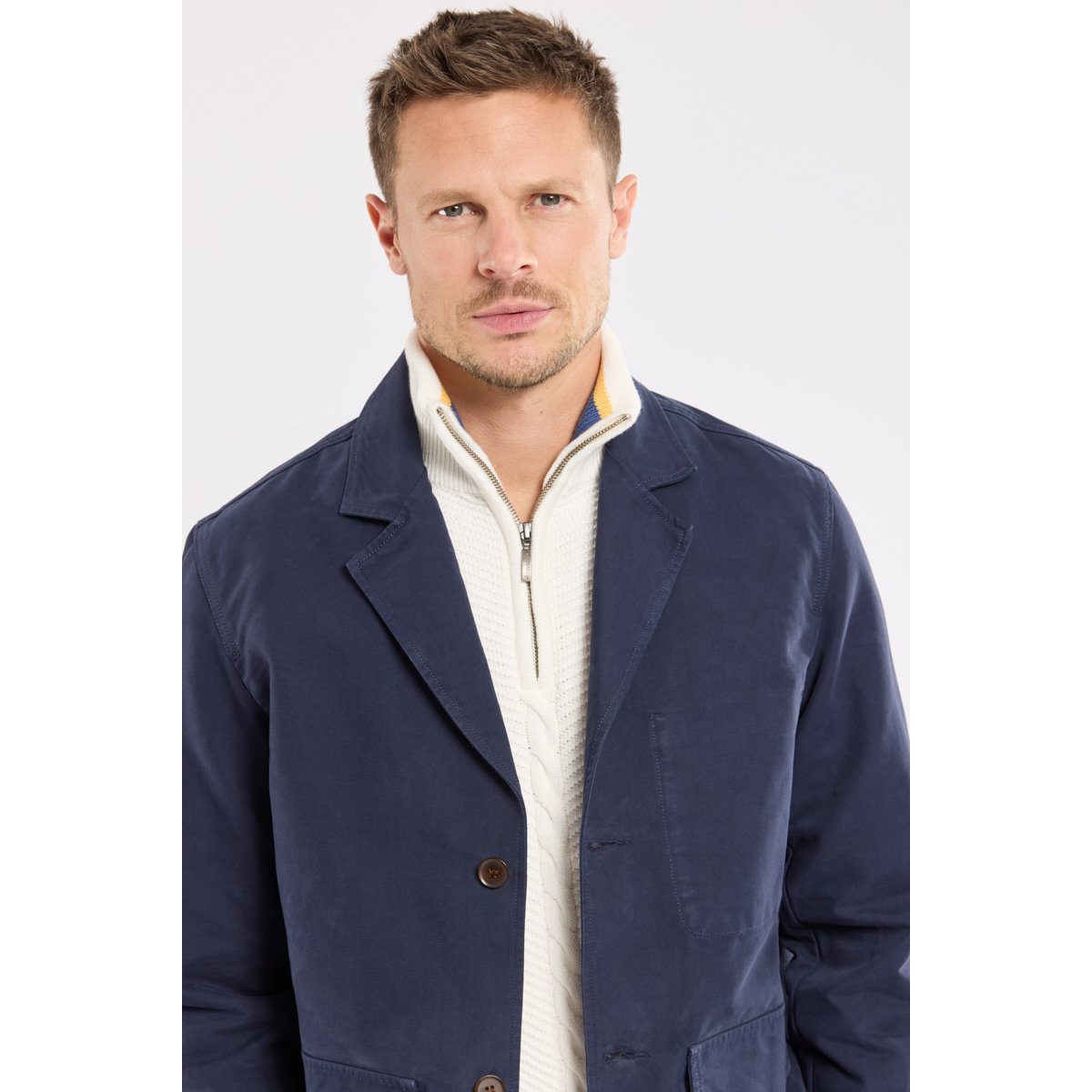 Veste tailleur en coton pour homme marine deep, ARMOR-LUX