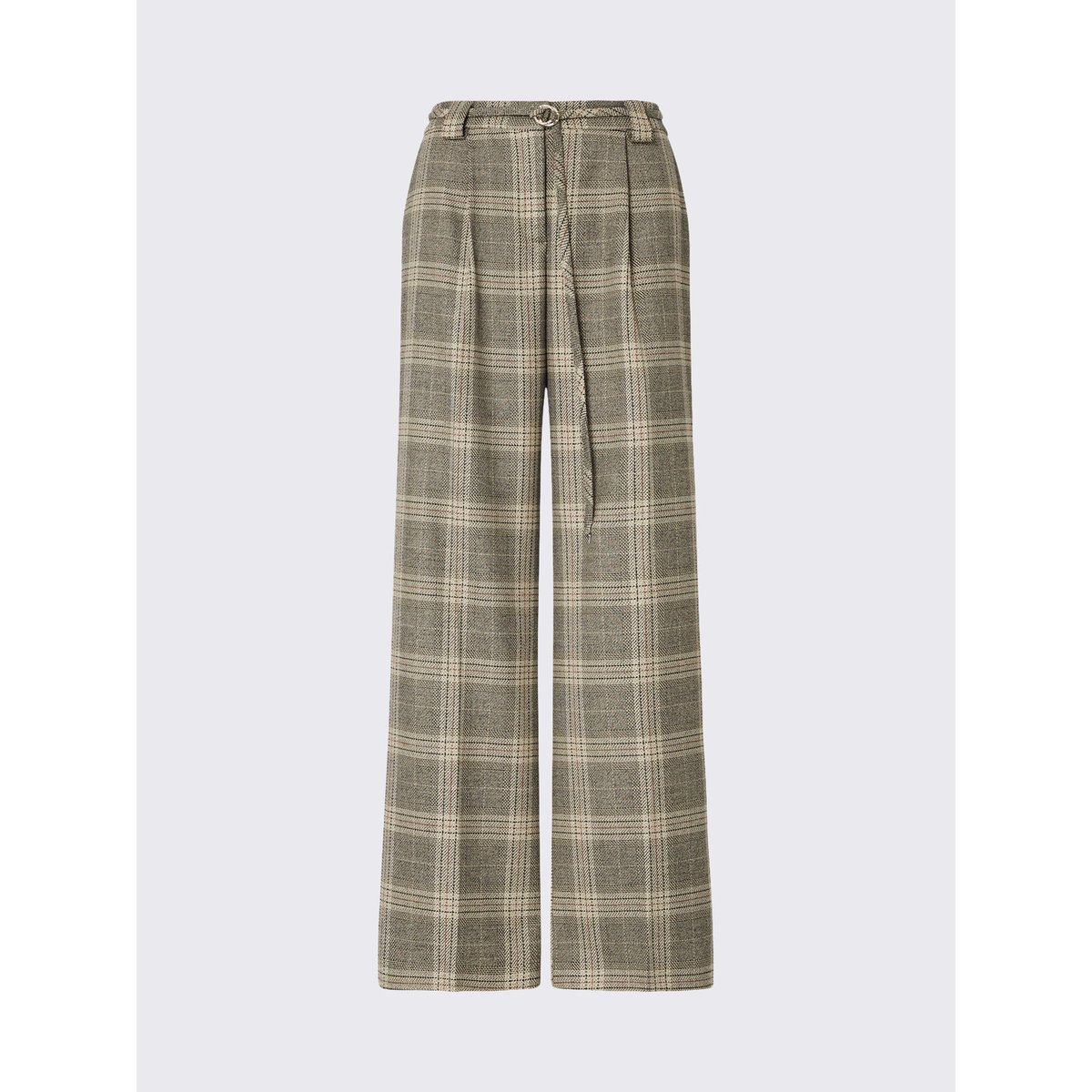 Pantalon palazzo avec ceinture carreaux beiges, LIU JO