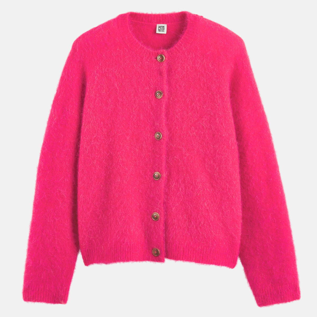 Cardigan en alpaga brossé mélangé, Signature JANY rose, LA REDOUTE COLLECTIONS