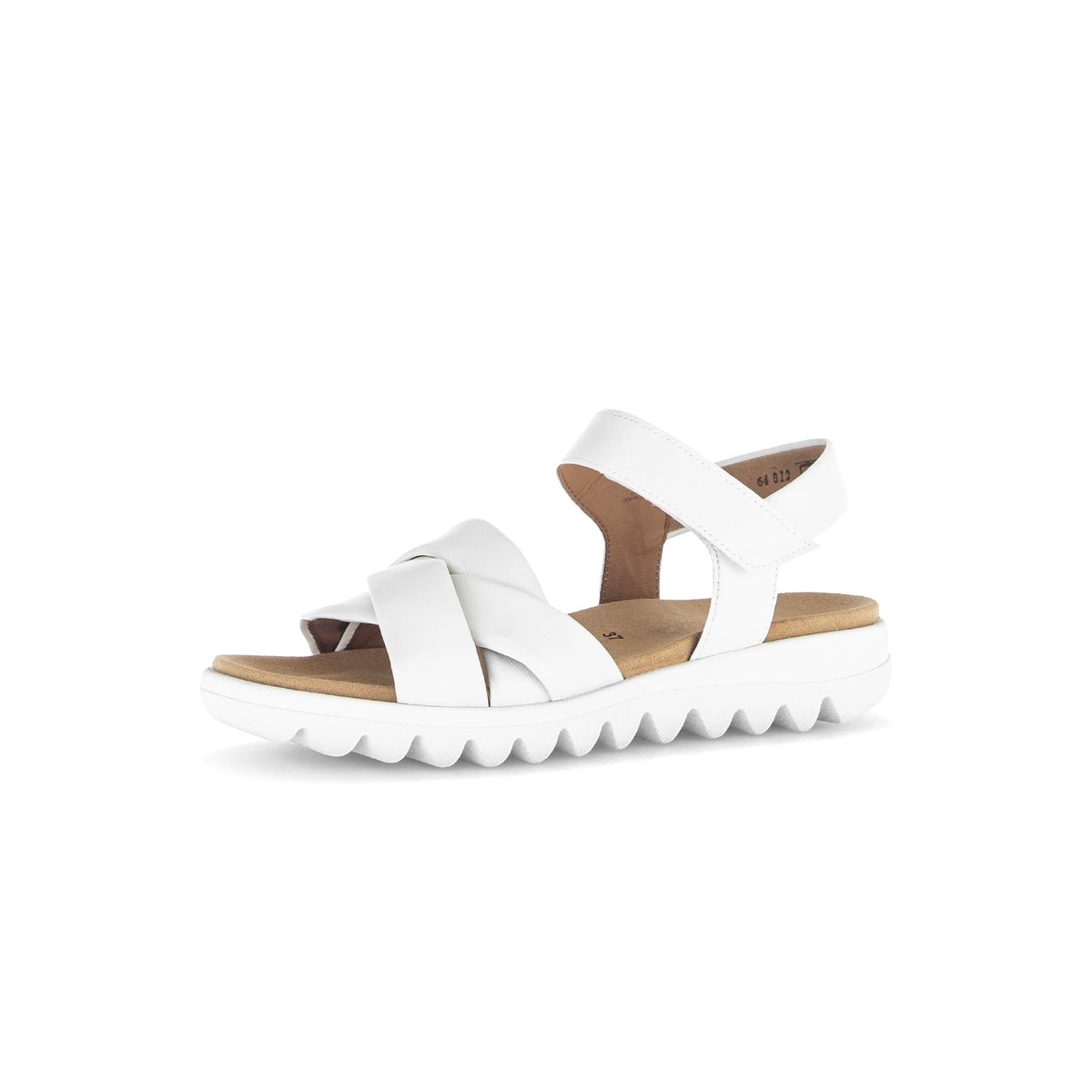 Sandales en cuir à talon compensé blanc, GABOR