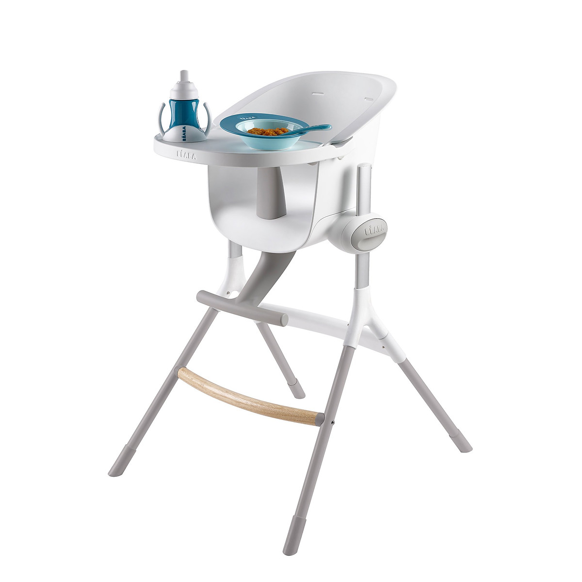Chaise haute Up and Down gris + blanc, BEABA