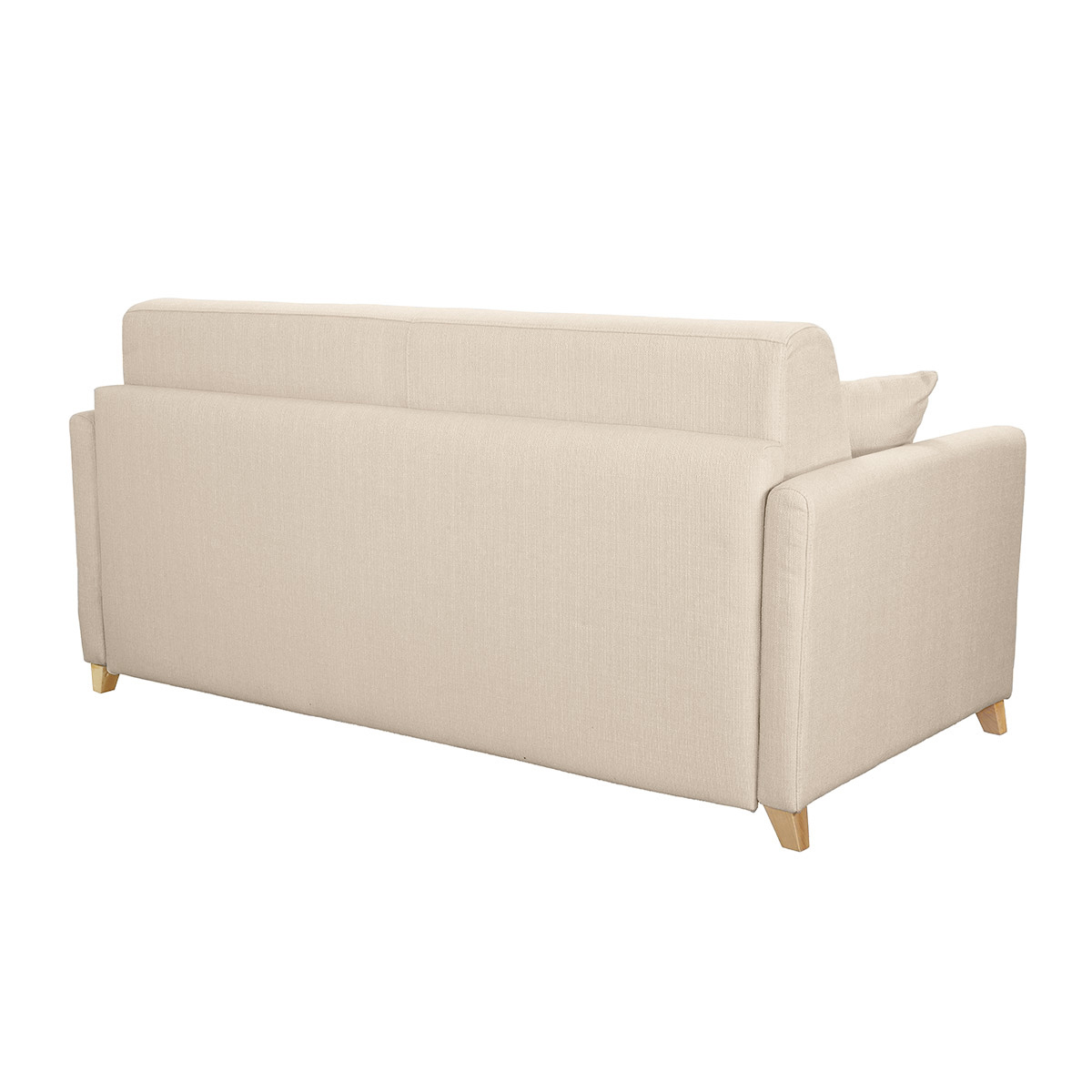 Canapé scandinave convertible 3 places avec matelas 12 cm SKANDY beige, MILIBOO
