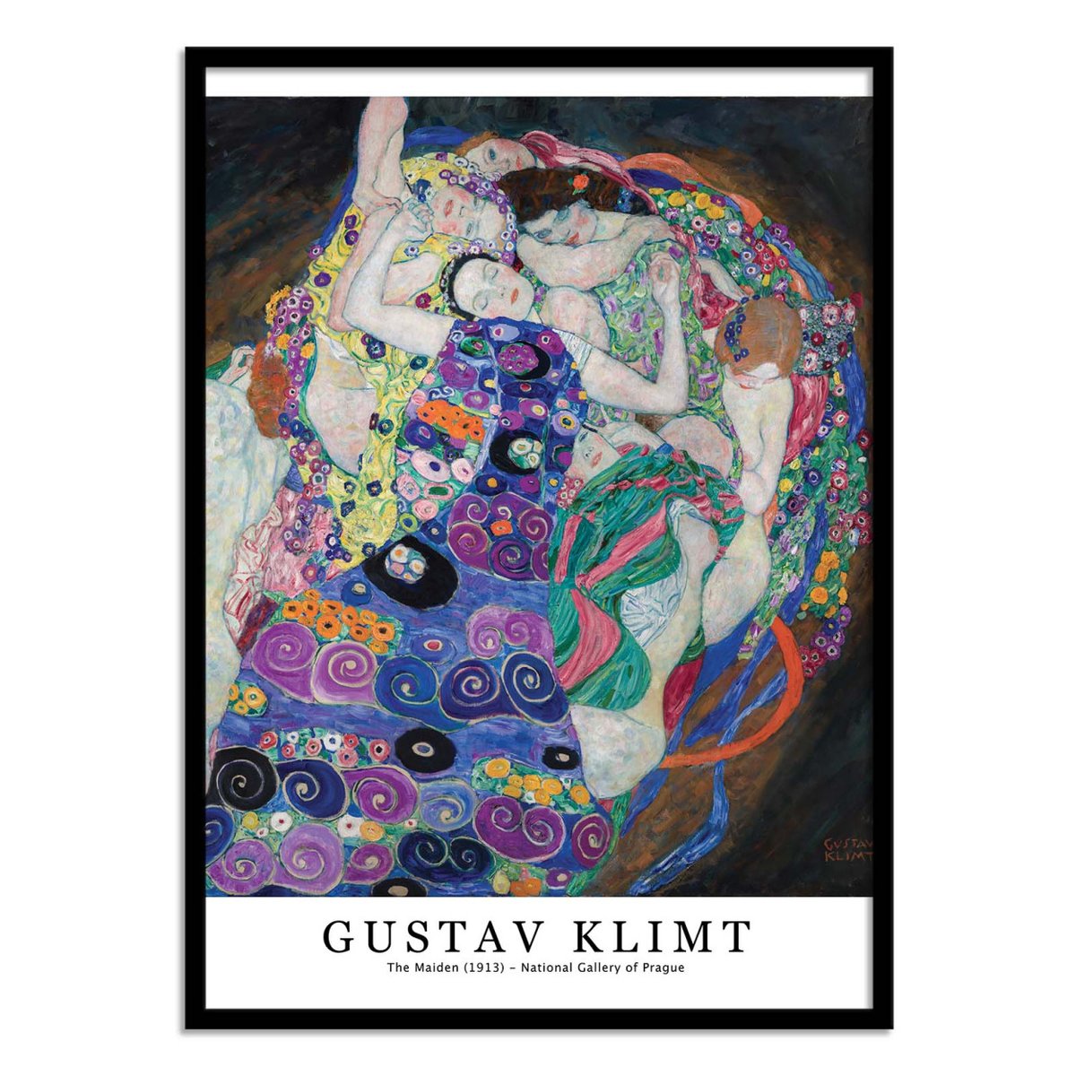 Affiche d'art - The Maiden 1913 - Gustav Klimt couleur unique, WALL EDITIONS