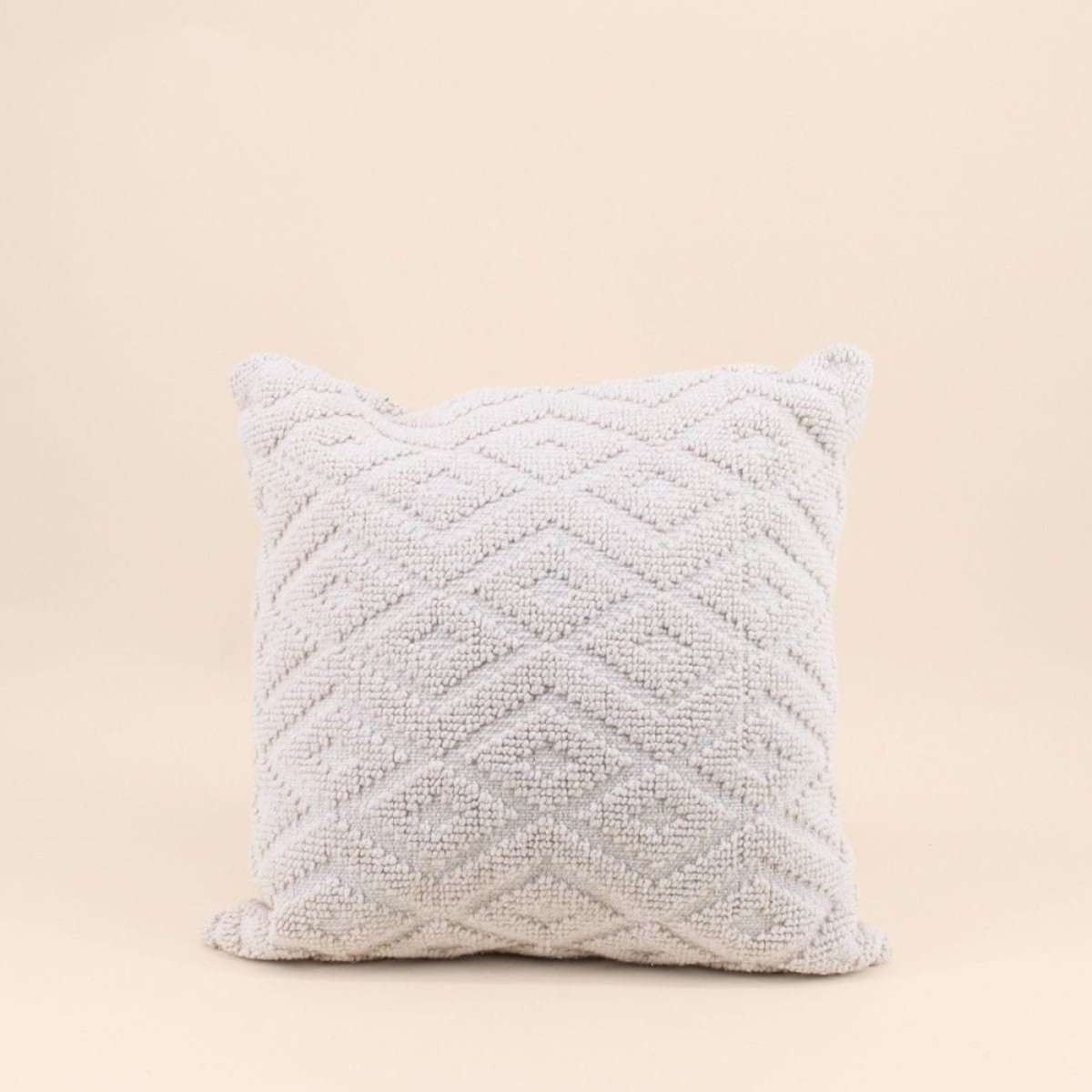 Coussin en tissu losanges 40x40cm beige, ORNAMI