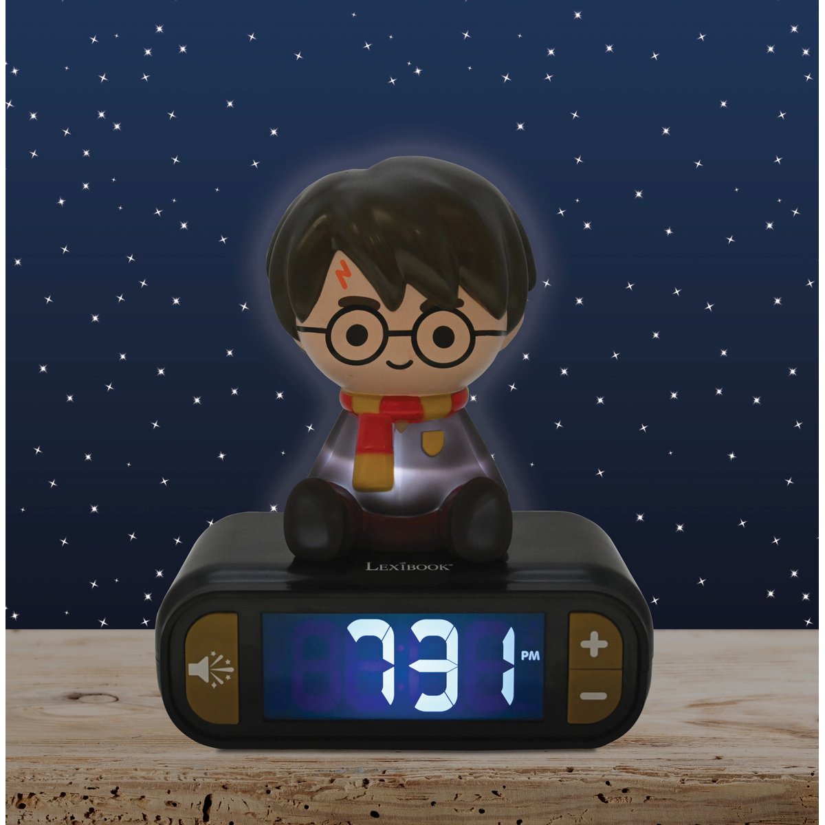 Réveil digital avec veilleuse lumineuse Harry Potter en 3D multicolore, LEXIBOOK