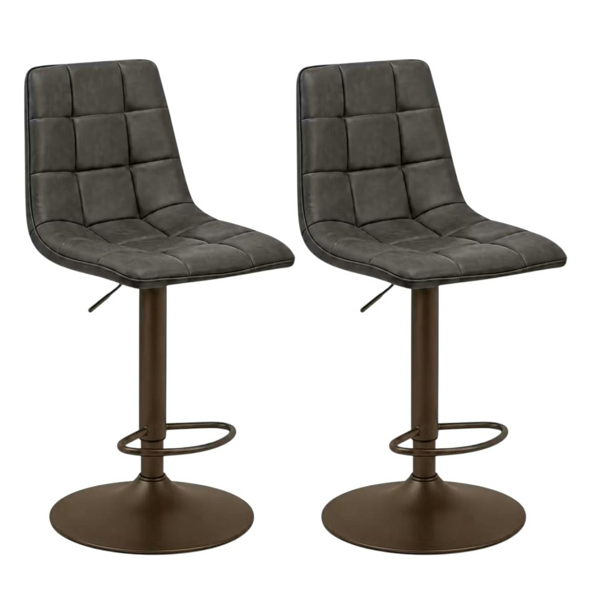 Tabouret de bar touché doux (lot de 2) LORA marron, PIER IMPORT