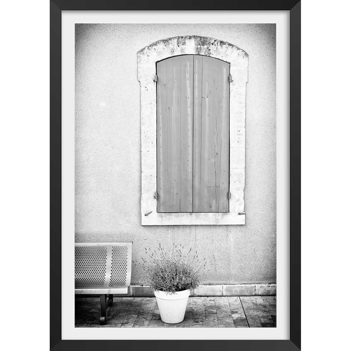 Affiche photo ma provence affiche + cadre en bois - noir, HEXOA