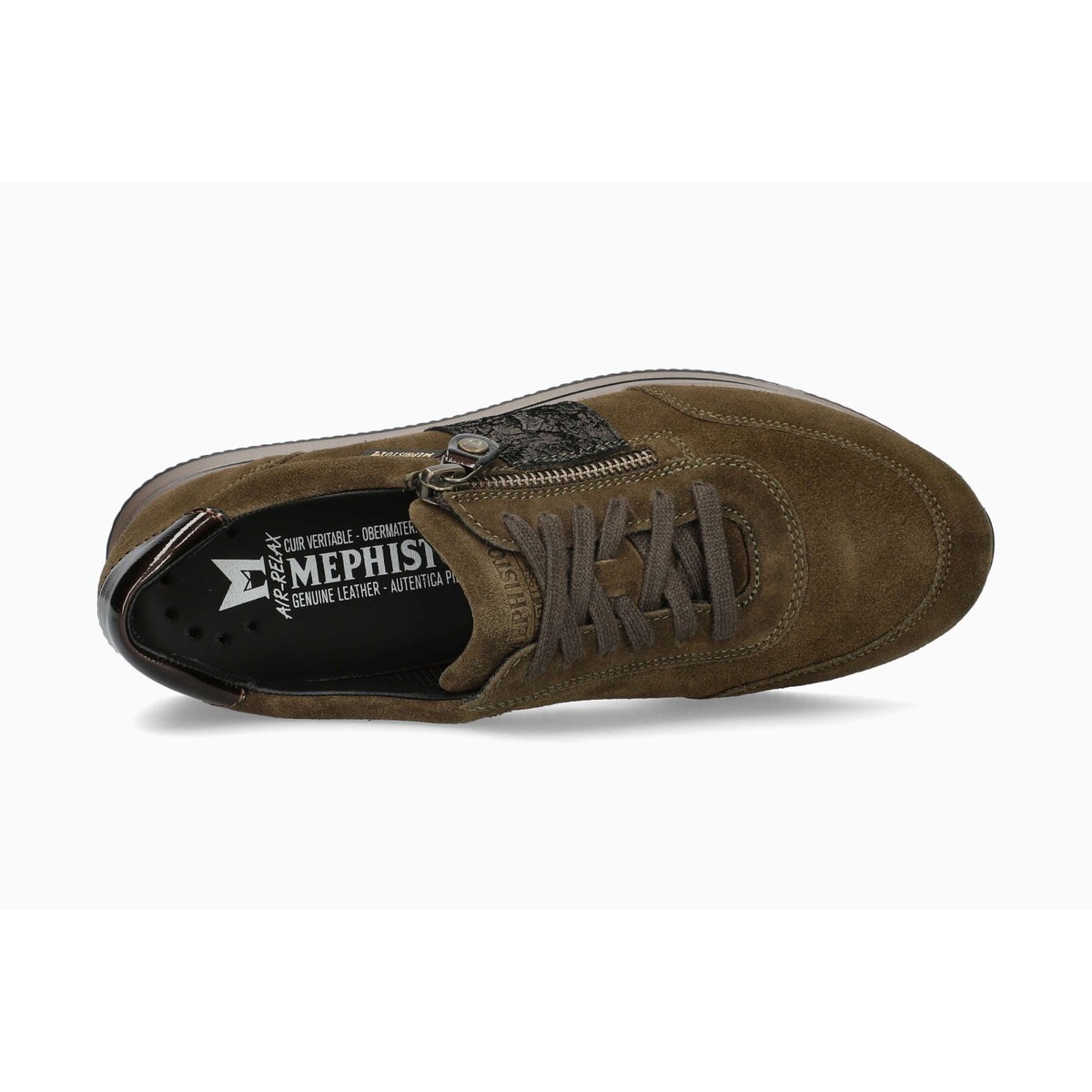 Baskets en cuir LOUMA vert p5145841, MEPHISTO