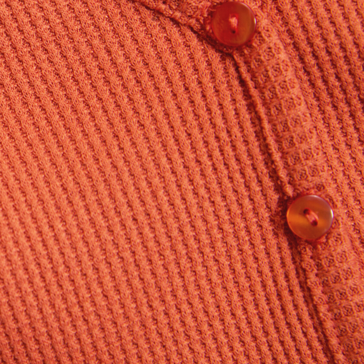 Pyjama en maille nid d'abeille terracotta, LA REDOUTE COLLECTIONS