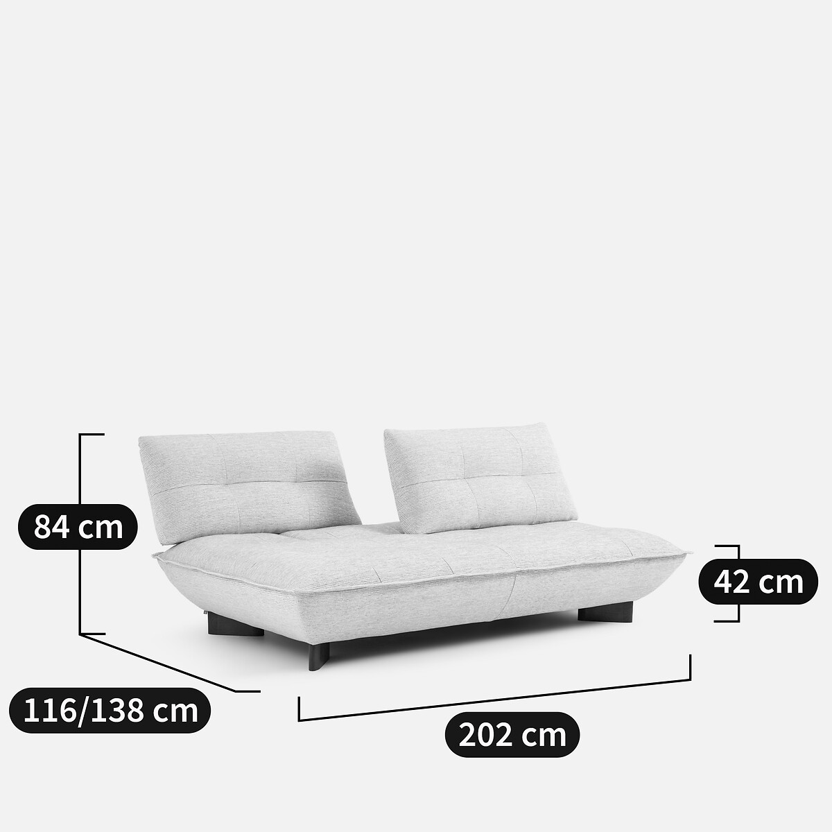 Banco modular de algodón reciclado KAORI gris claro , AM.PM