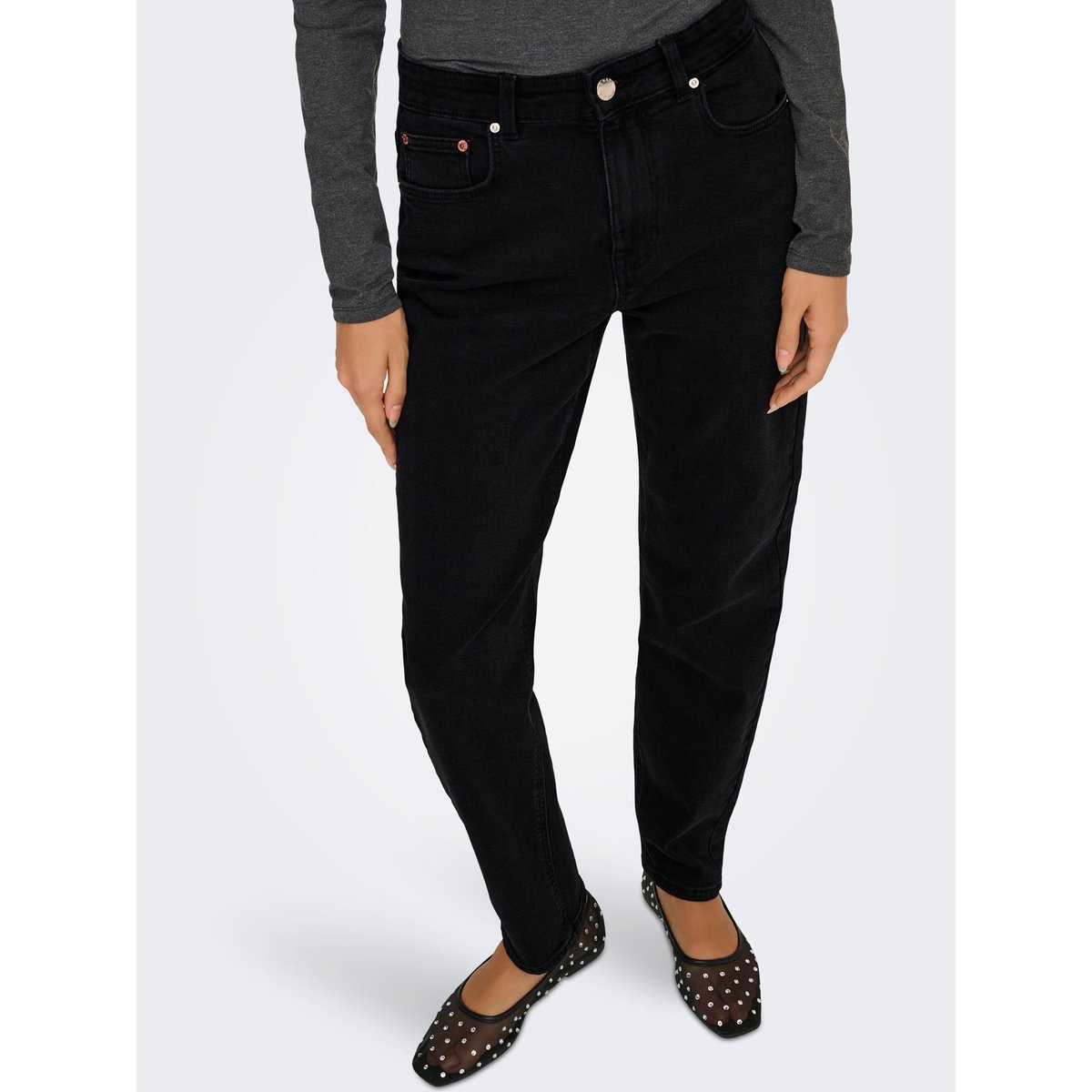 Jean Coupe Droite black denim 1, ONLY