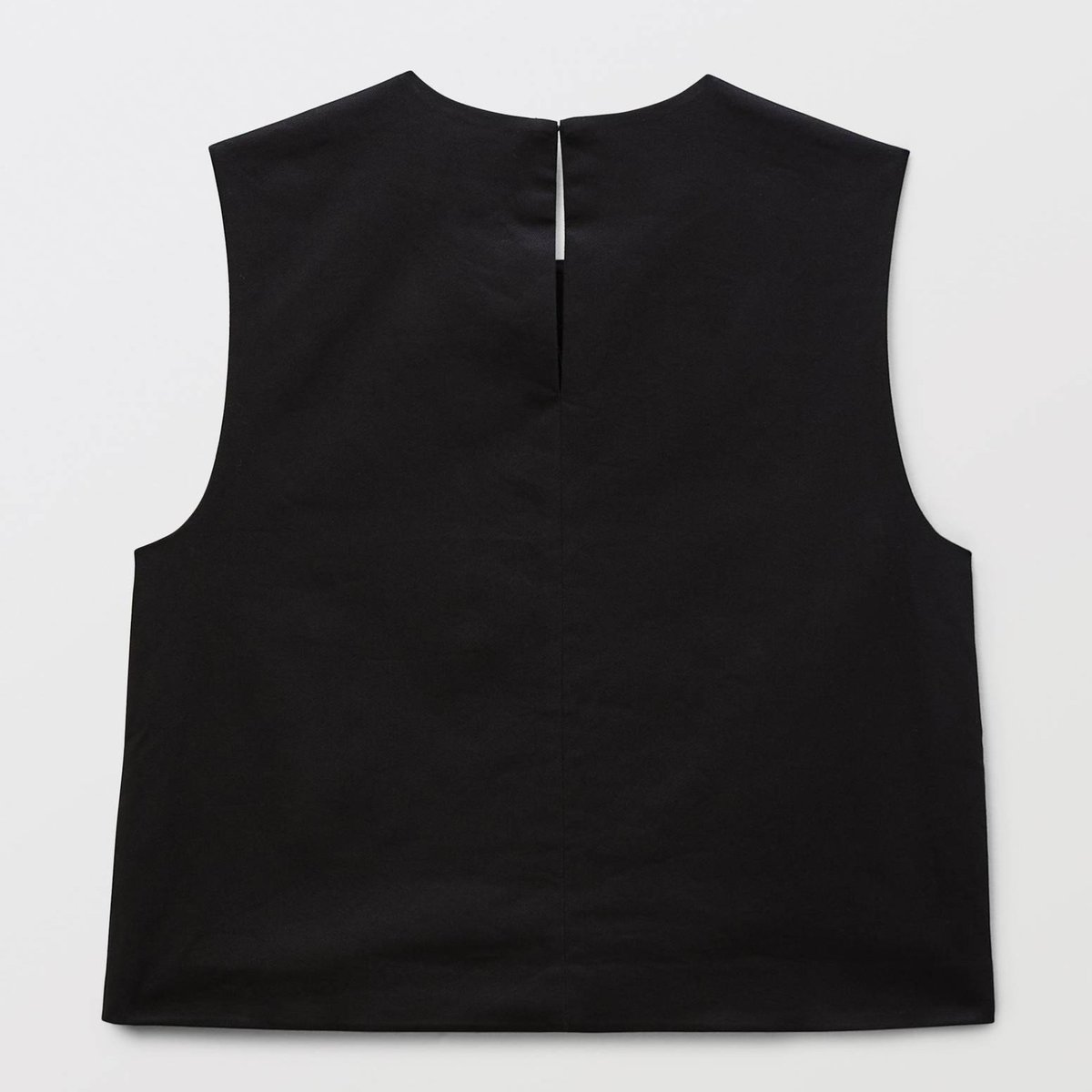 Top sans manches unie contenant du coton noir, MONOPRIX