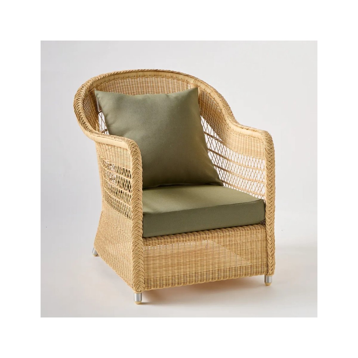 Fauteuil en résine BIARRITZ CHATAIGNE chenille gris autres, KOK