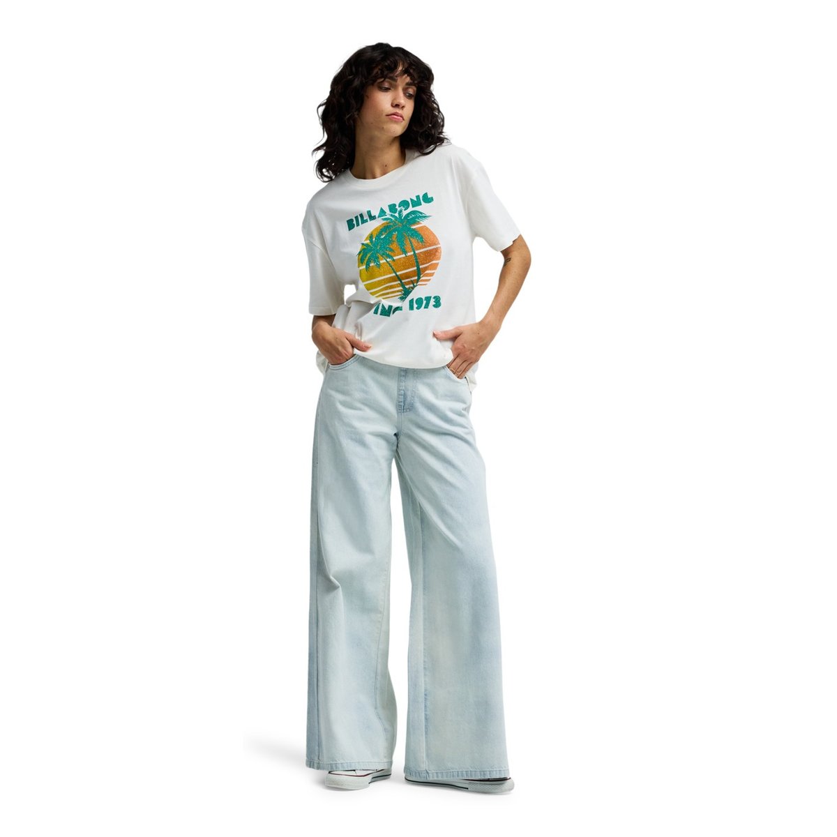 T shirt manches courtes MY BEACH CLUB blanc salt crystal, BILLABONG