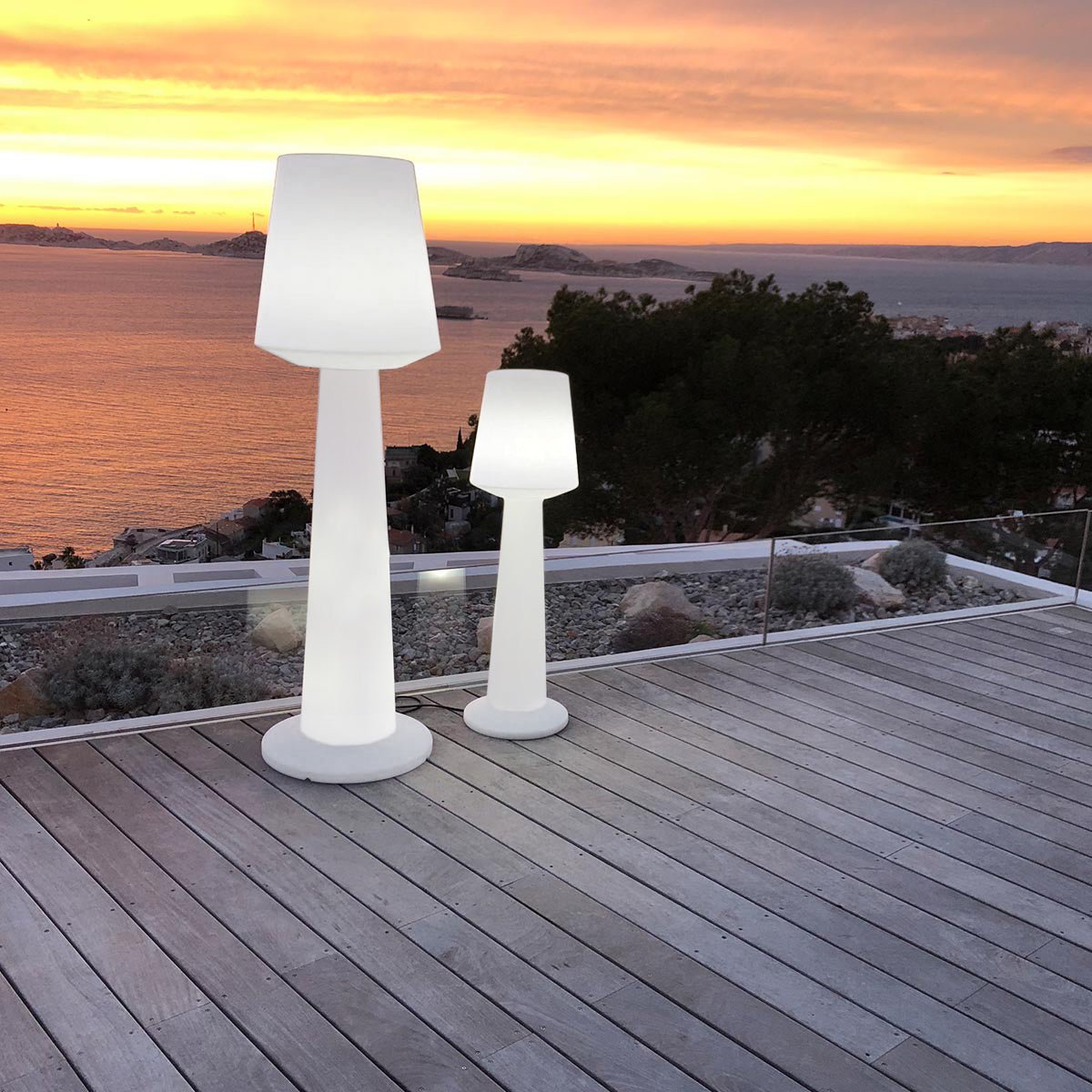 Lampadaire extérieur filaire AUSTRAL L blanc, LUMISKY