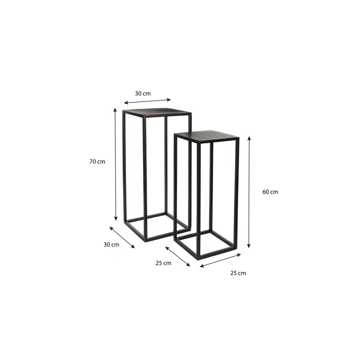 Lot de 2 tables d'appoint GOA noir, MICA DECORATIONS