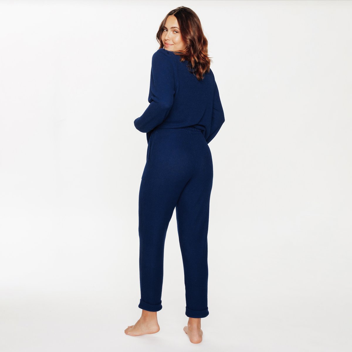 Pantalon pyjama GAUFRETTE bleu, ROUGEGORGE LINGERIE
