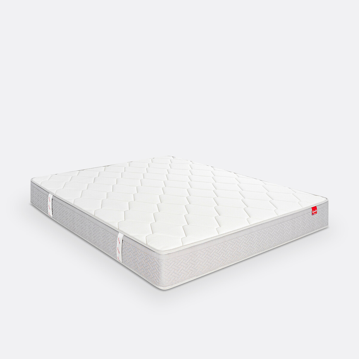 Matelas 540 ressorts ensachés ferme, Itinéraire blanc/gris souris, EPEDA