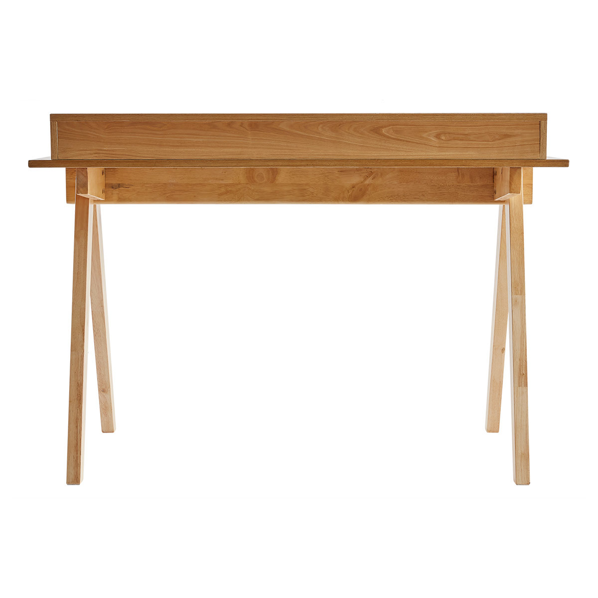 Bureau avec rangements bois clair L120 cm PULITO marron clair, MILIBOO