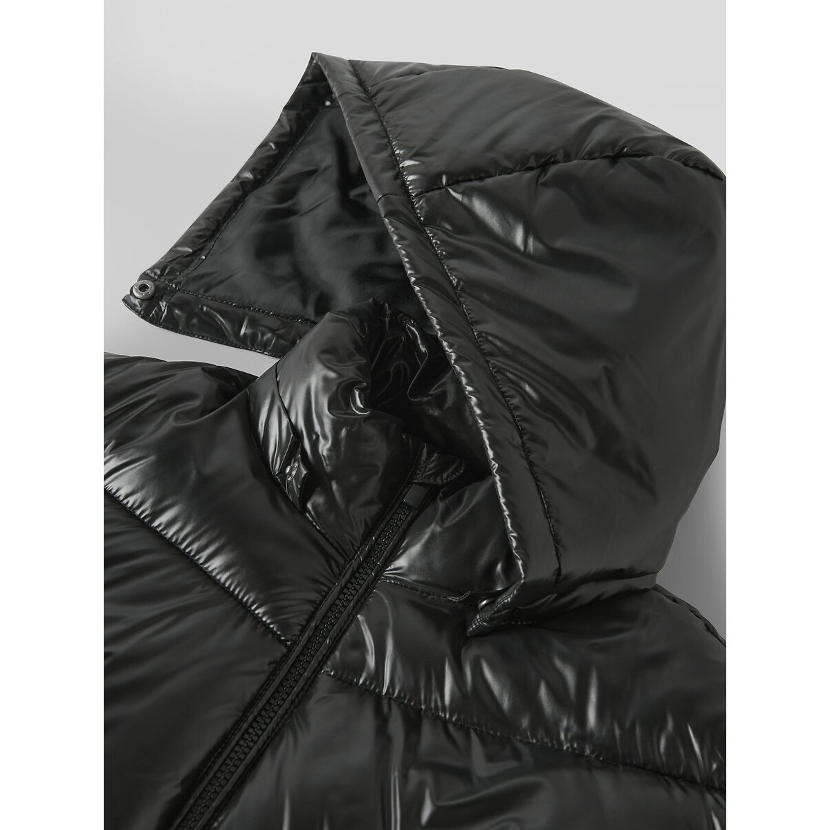 Doudoune brillante avec capuche noir, NAME IT