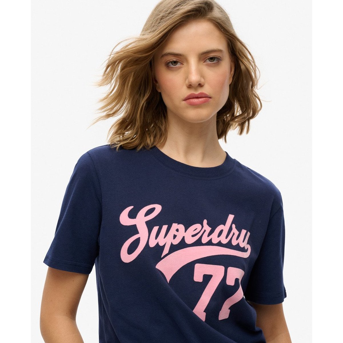 T-shirt Super 77 bleu marine atlantique, SUPERDRY