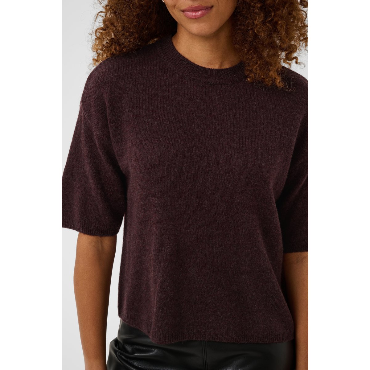 Pullover tricoté marron fudge melange, KAFFE