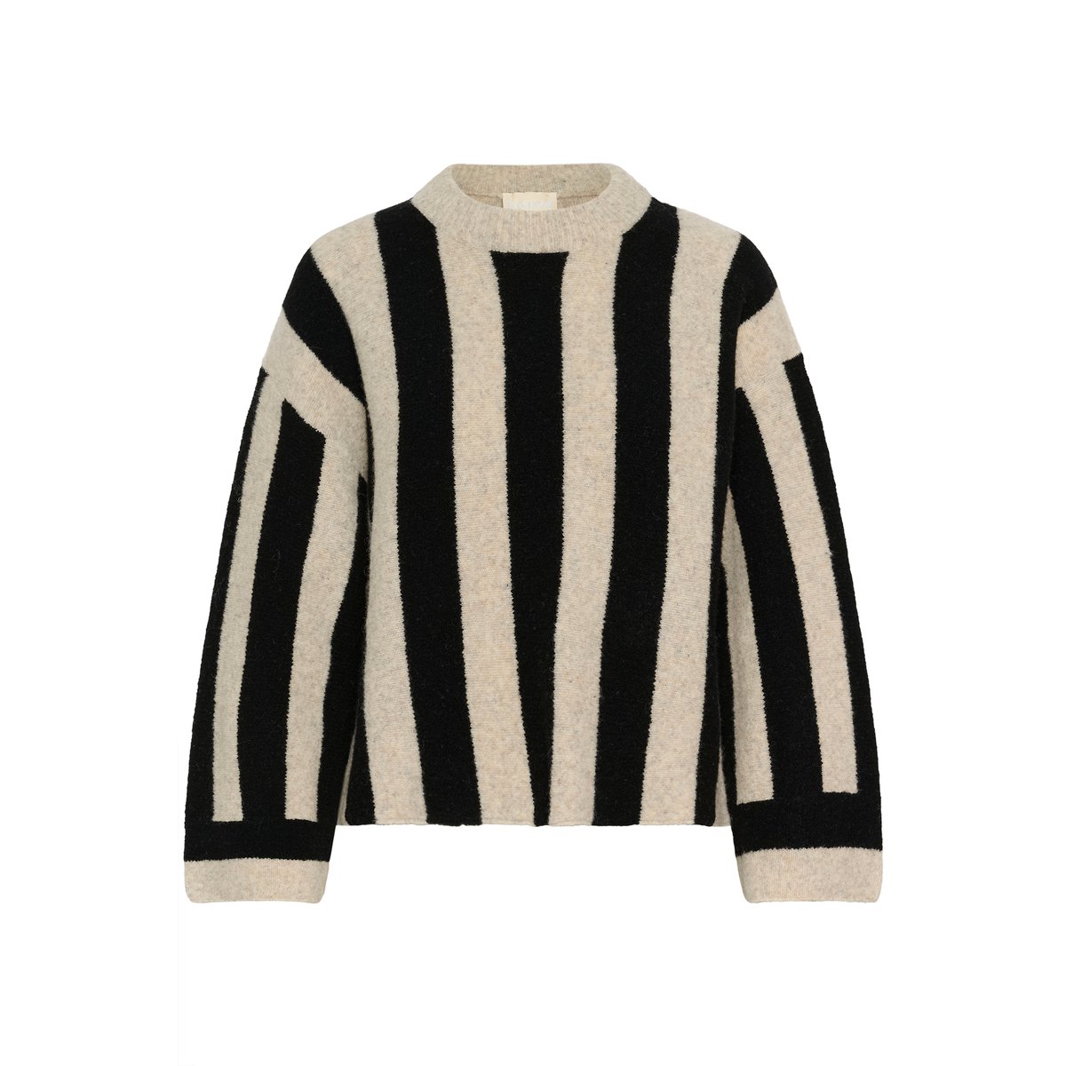 Pullover tricoté noir beige black & dune stripe, SOAKED IN LUXURY