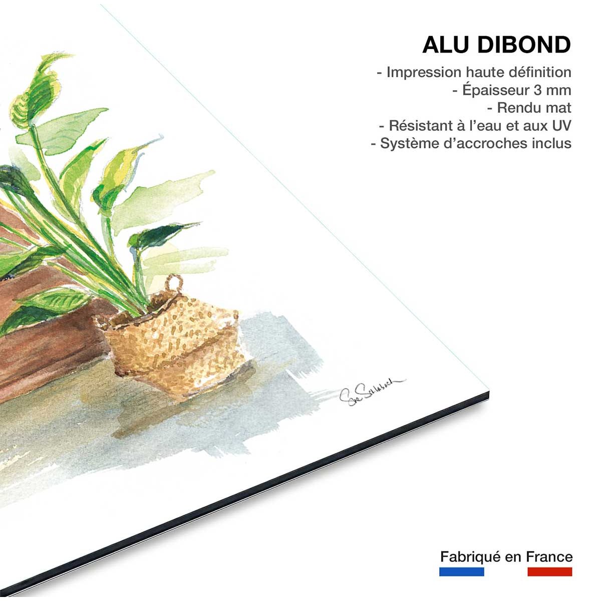 Tableau deco Greenery Bath tableau alu dibond, HEXOA
