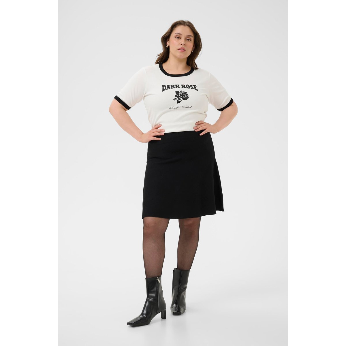 T-shirt à manches courtes blanc chalk, KAFFE CURVE