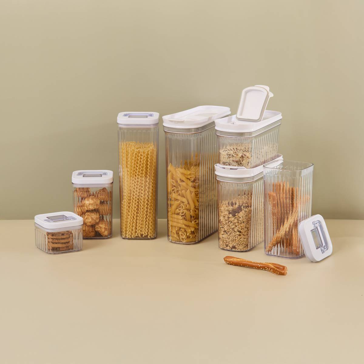 Boîte de conservation carrée 0,9L STREAKS transparent, 5FIVE SIMPLY SMART