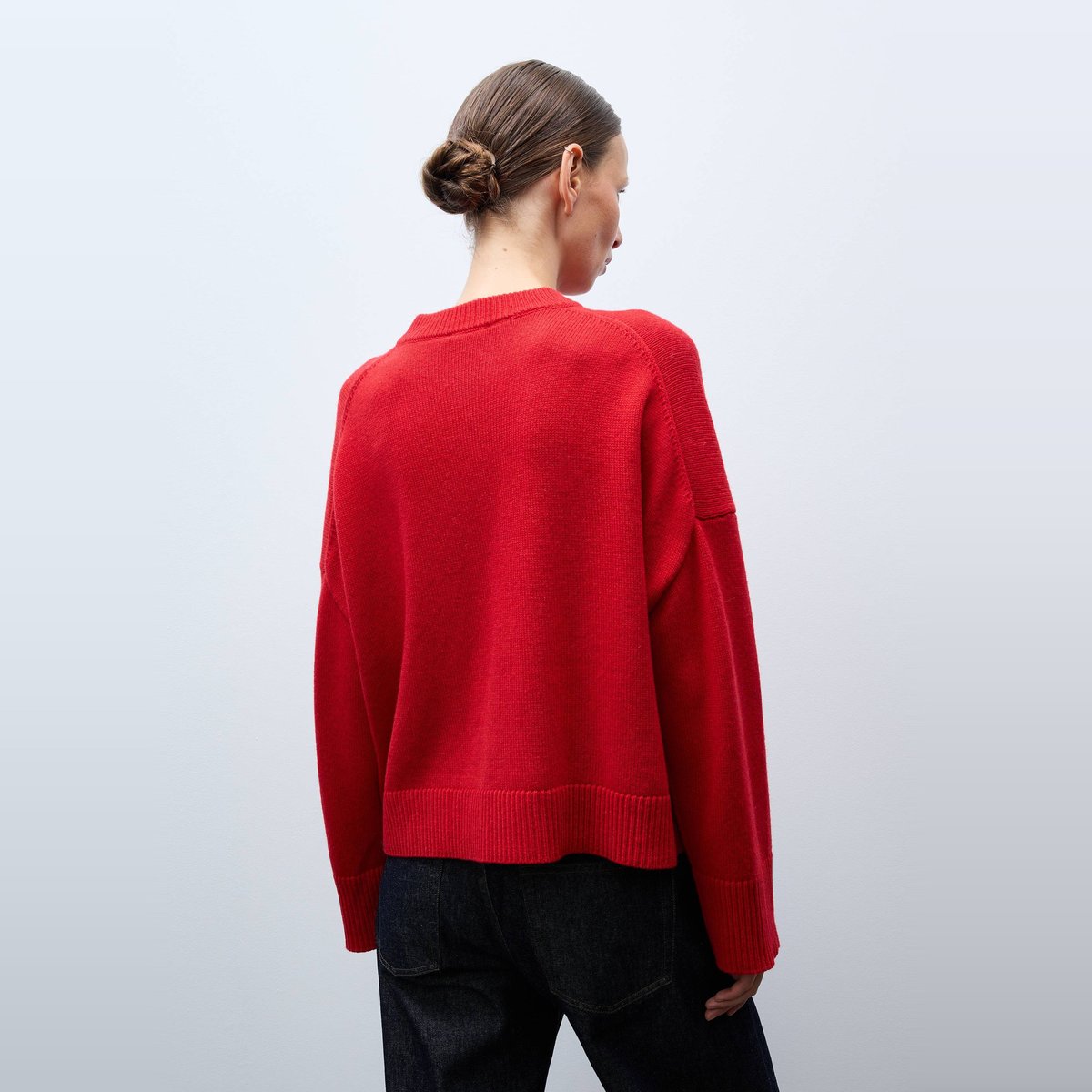 Cardigan ample uni contenant de la laine poivron, MONOPRIX