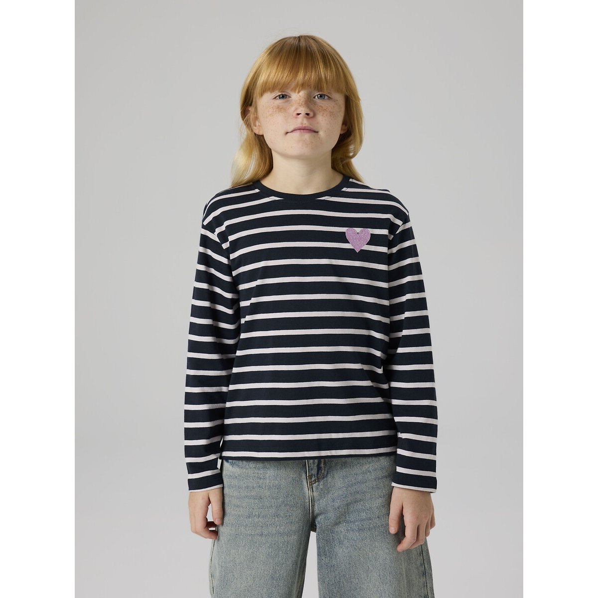 T-shirt met lange mouwen gestr felblauw/wit, NAME IT