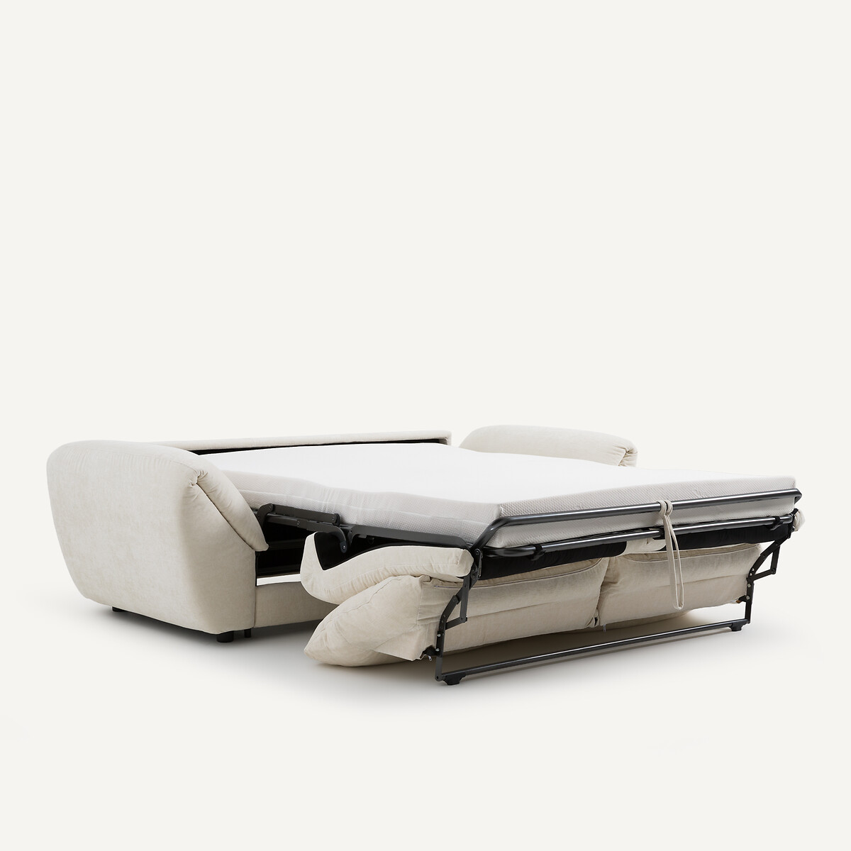 Canapé 3P convertible velours chenille, Edgar blanc, AM.PM