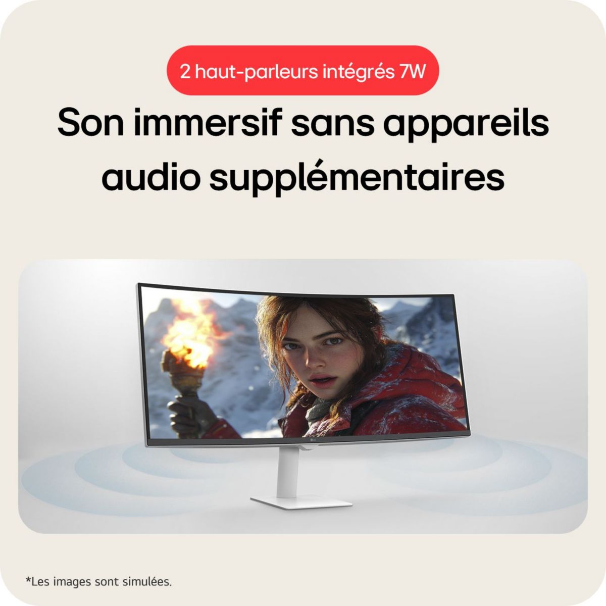 Ecran PC UltraGear 34U601SA 34'' UWQHD 100Hz VA 5 ms HDR WebOS couleur unique, LG