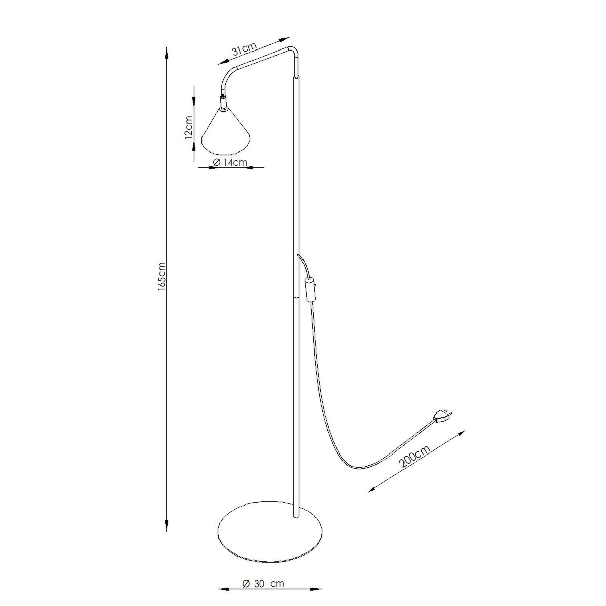 Lampadaire Blanc E14 1 NOX blanc, EDEN
