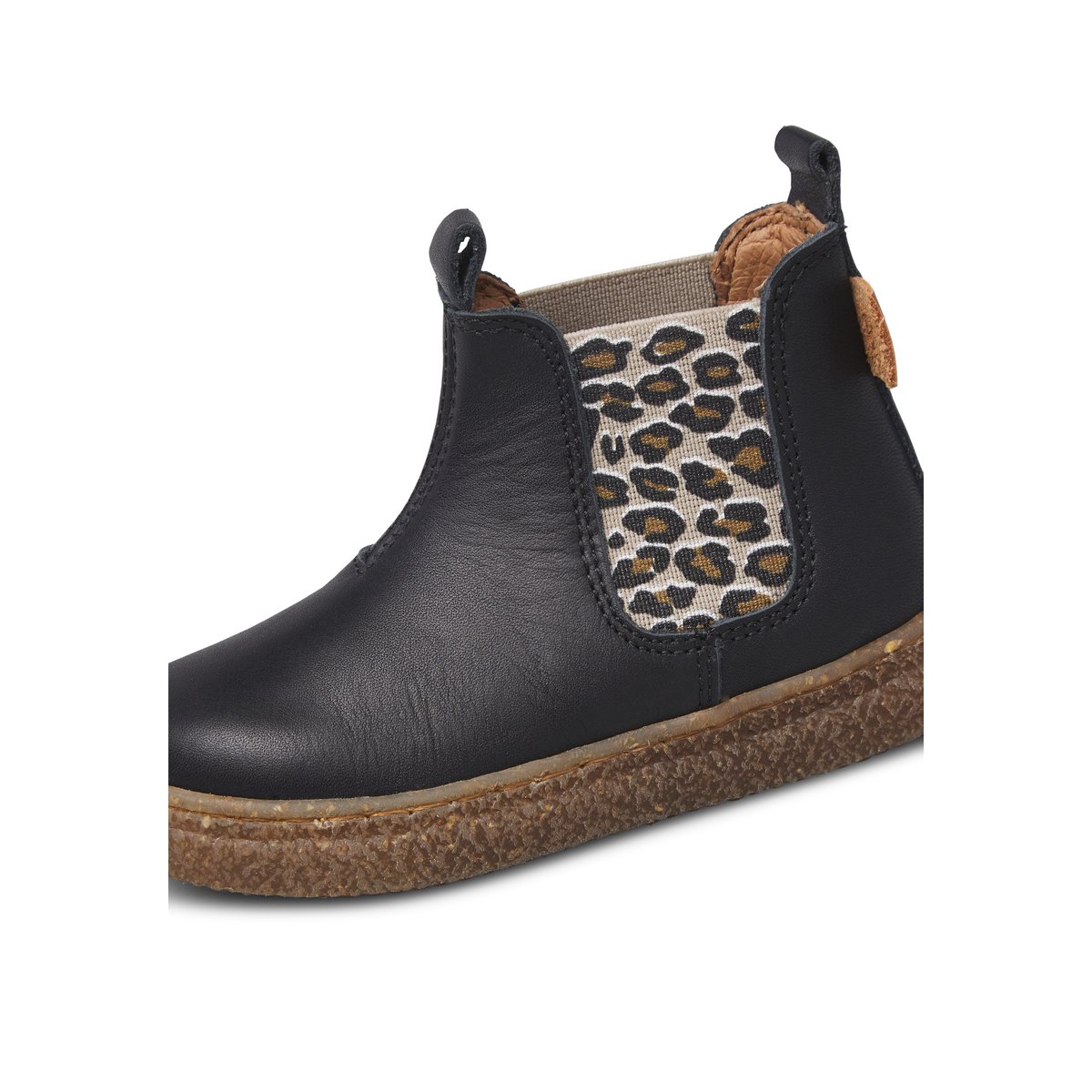 Chaussures premiers pas en cuir FIGUS noir-marron, NATURINO