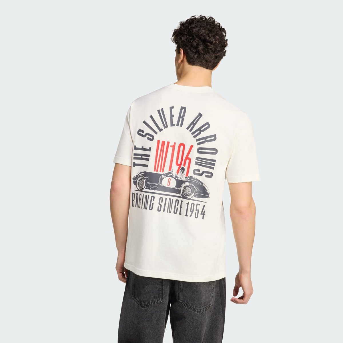 T-Shirt Graphique Mercedes - Amg Petronas Formula 1 Team Silver Arrows 1955 off white / granite, adidas Performance