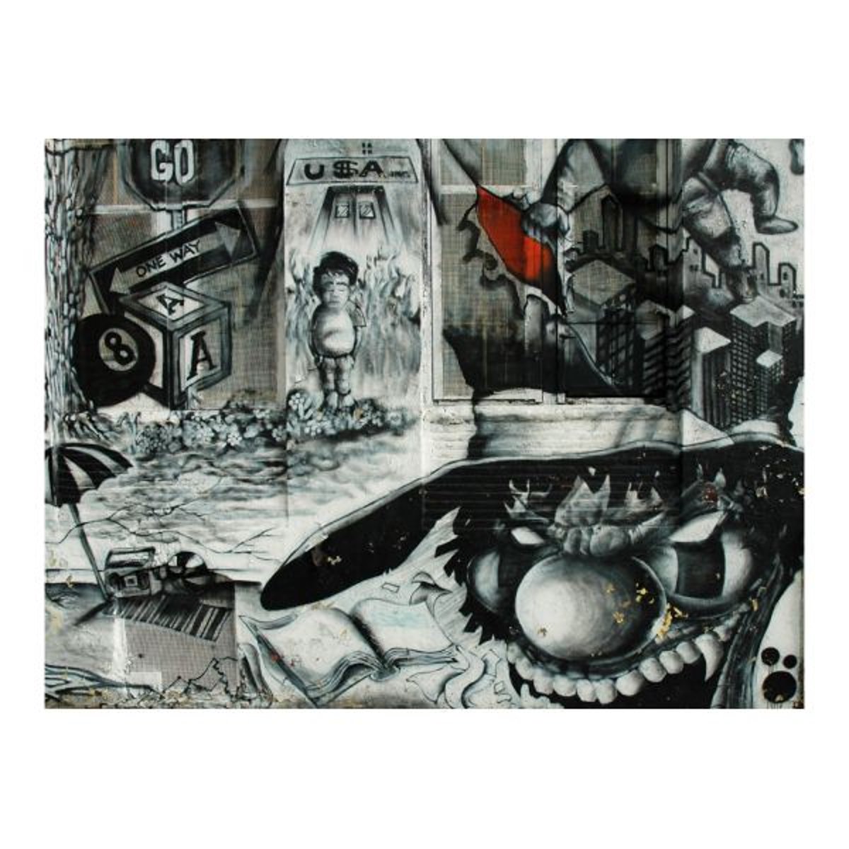 Papier peint intissé panoramique Street art Street art graffiti noir, EDEN