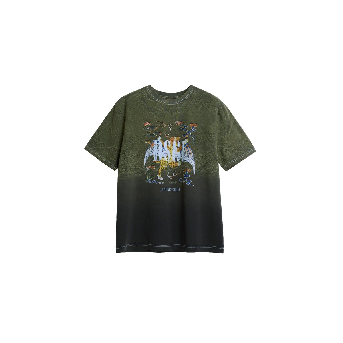 T-shirt imprimé 100 % coton vert, DESIGUAL