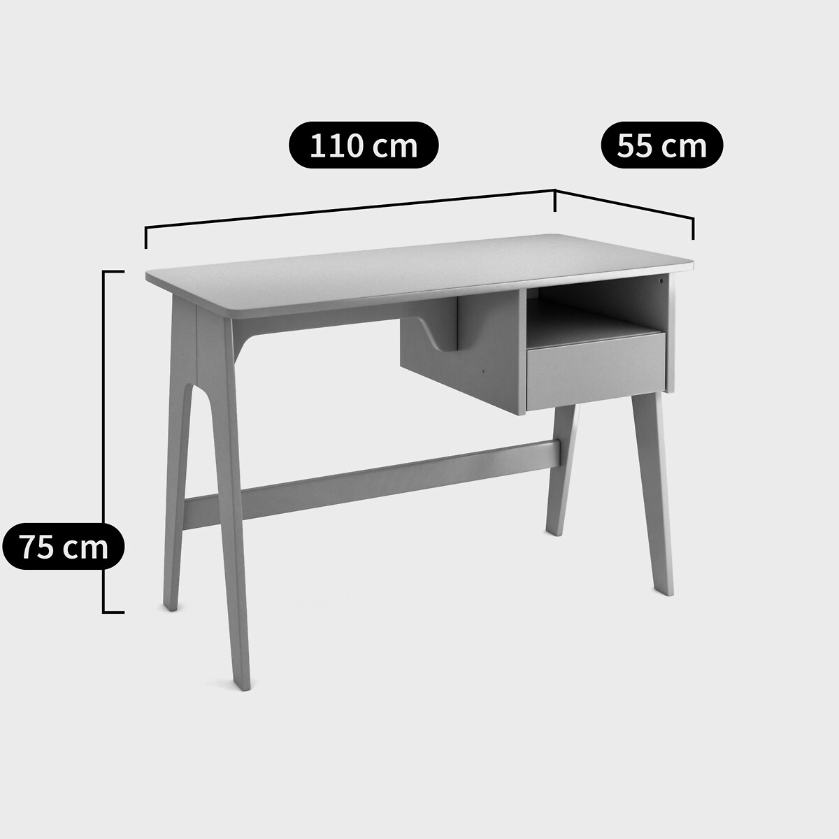 Bureau style rétro vintage, Adil blanc, LA REDOUTE INTERIEURS