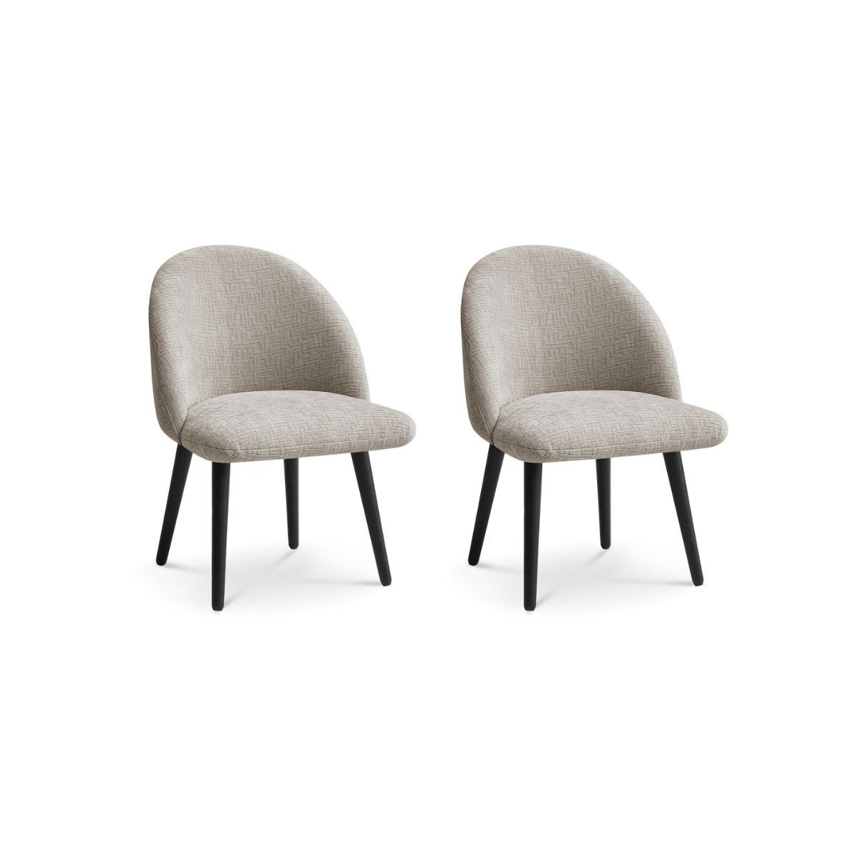 Lot de 2 chaises tissu texturé, LALIE beige, BOBOCHIC