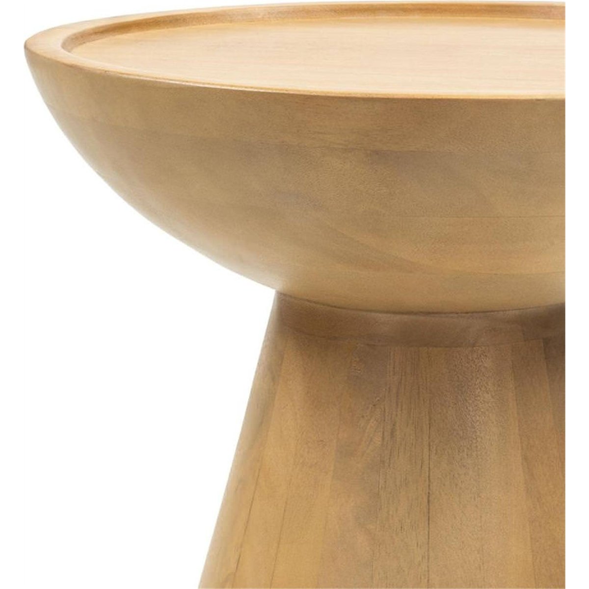 Table d'appoint en manguier fait main, TURI bois naturel finition chêne sable, RECOLLECTION