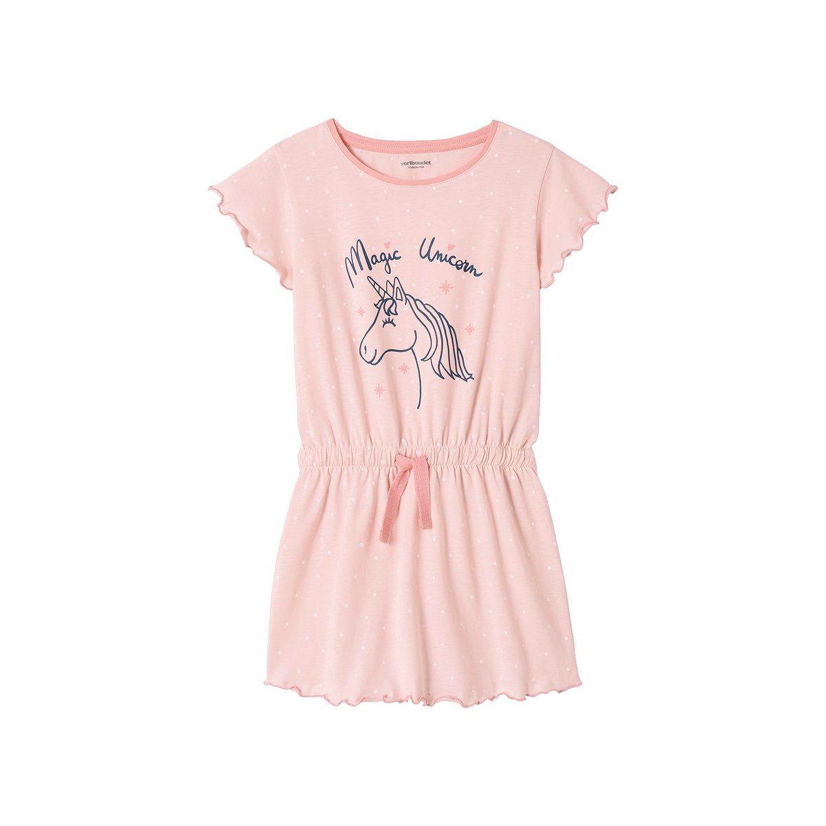 Chemise de nuit licorne rose pâle, VERTBAUDET