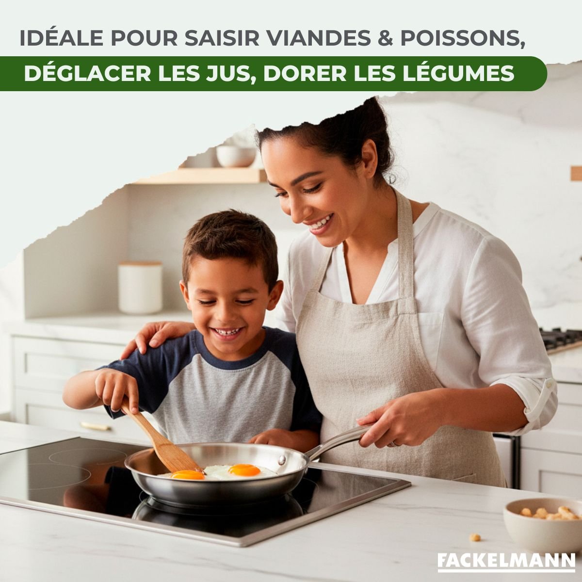 Poêle 20 cm en inox 18/10 Triply VITA3 inox, FACKELMANN