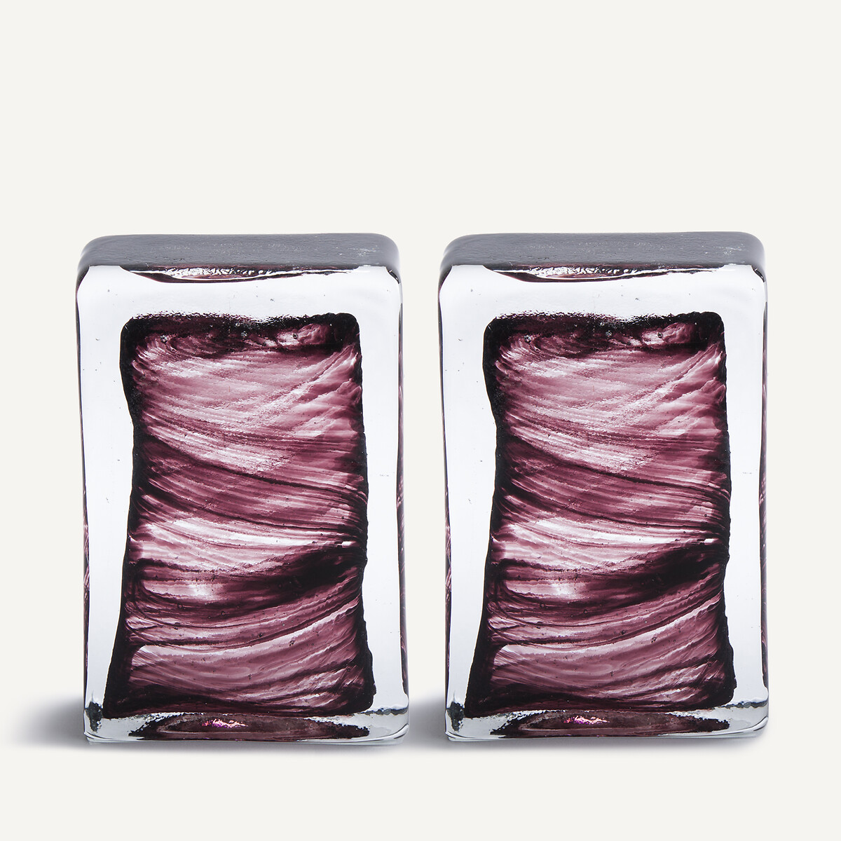 Set of 2 Diafani Glass Bookends burgundy, AM.PM